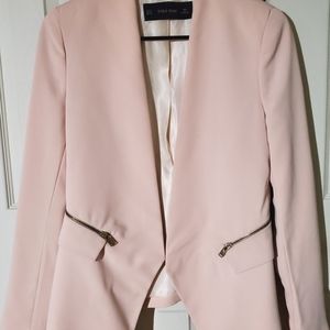 Zara Basic Blazer in Blush Pink